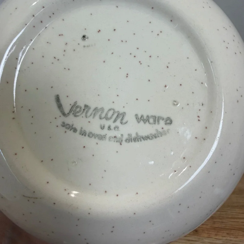 Vernonware Tickled Pink Creamer Pitcher MCM Ceramic Speckled Pink Atomic